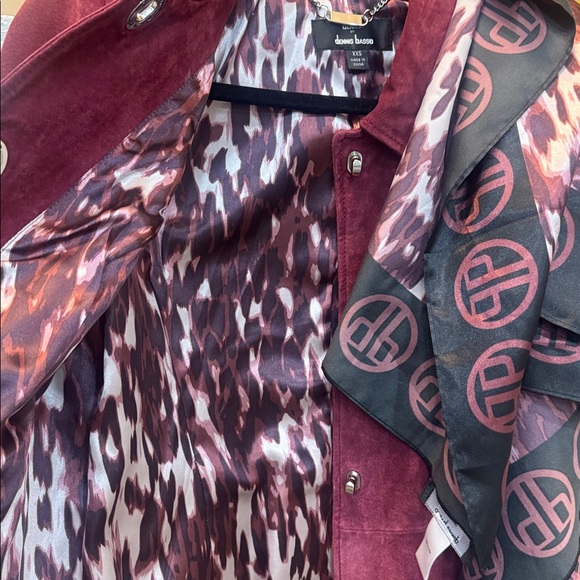 Vintage Dennis Basso Y2K Leather Jacket with matching scarf XXS - Picture 8 of 9